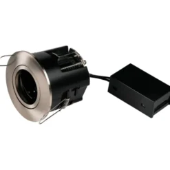 NVC Arden Pro udendørs indbygningsspot, rund, GU10, børstet aluminium