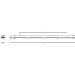 NVC Lighting Alaska LED armatur, 1xT8 LED rør, 120 cm