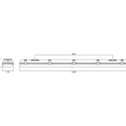NVC Lighting Alaska LED armatur, 2xT8 LED rør, 126 cm
