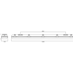 NVC Lighting Alaska LED armatur, 2xT8 LED rør, 126 cm