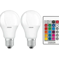 Osram Star+ E27 standardpære med fjernbetjening, 2700K, 9,7W, 2-pak