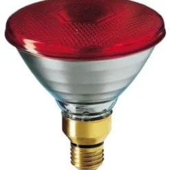 PAR38 IR plantelys E27 rød, 100W presglas