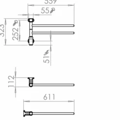 Pax Flex I håndklædetørrer, el, 55,9x32,3 cm, rustfrit stål