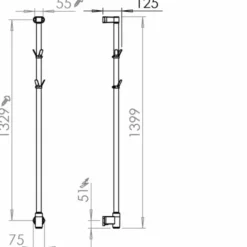 Pax Limbo håndklædetørrer, 75x1399 mm, hvid
