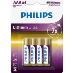 Philips Ultra Lithium AAA batterier, 4 stk.