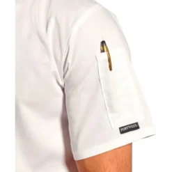 Portwest kokkejakke med korte ærmer, hvid, str. 2XL
