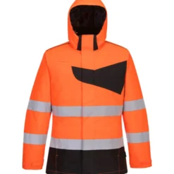 Portwest PW2 vinterjakke, hi-vis orange/sort, str. 2XL