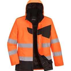 Portwest PW2 vinterjakke, hi-vis orange/sort, str. 2XL