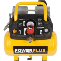 PowerPlus støjsvag/oliefri kompressor med 6 liters tank