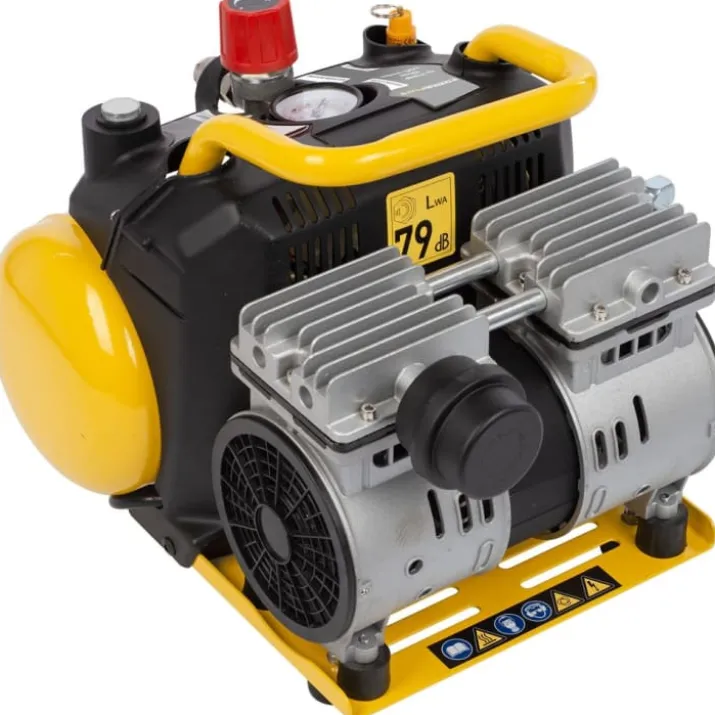 PowerPlus støjsvag/oliefri kompressor med 6 liters tank