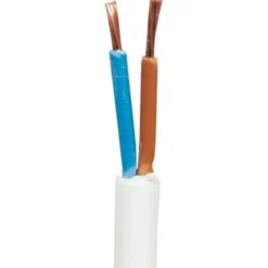 Rund plastledning PKL 2x0,75 mm², hvid, metervare
