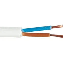 Rund plastledning PKL 2x0,75 mm², hvid, metervare
