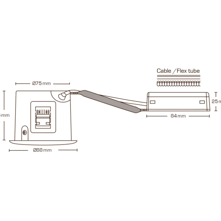 Scan Products Alda indbygningsspot, GU10, mat hvid