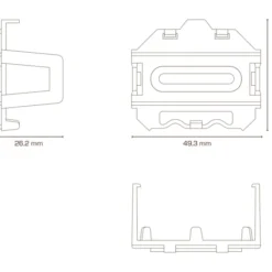 Scan Products beslag til DIN-skinne, 35 mm