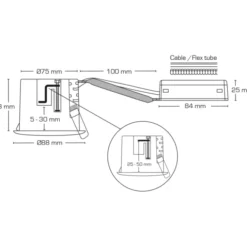 Scan Products Luna Combi Install indbygningsspot, GU10, mat hvid