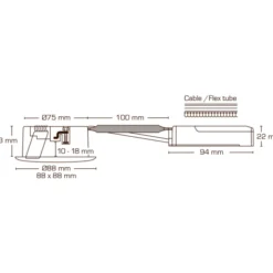 Scan Products Luna Low Profile indbygningsspot, 4000K, mat hvid