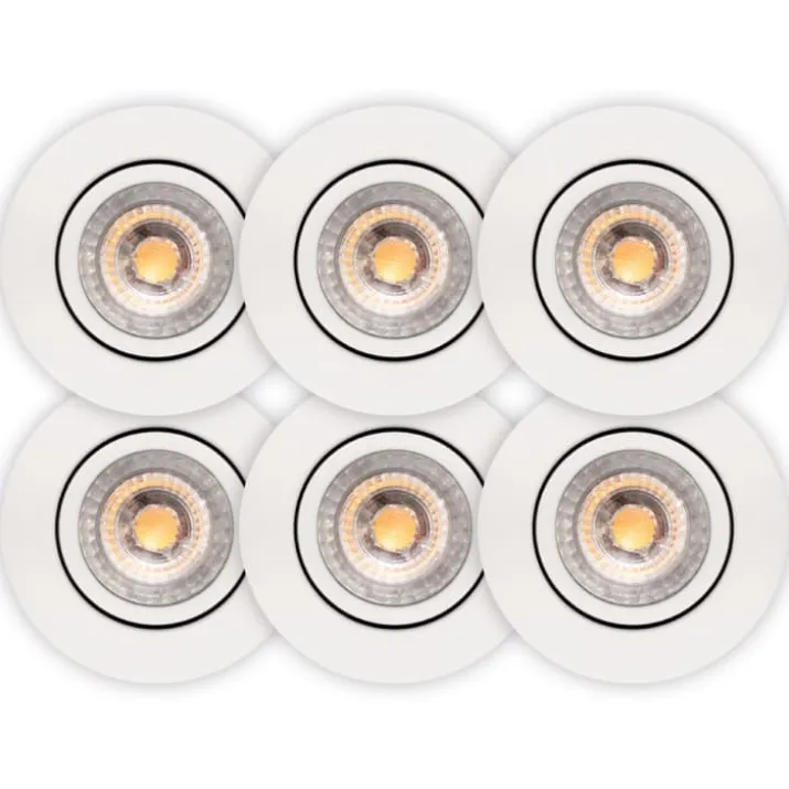 Scan Products Luna Low Profile 2.0 indbygningsspot, 3000K, mat hvid, 6 stk