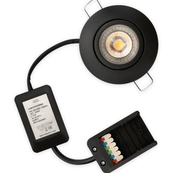 Scan Products Luna Low Profile 2.0 indbygningsspot, 3000K, mat sort