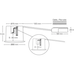 Scan Products Luna Quick Install 2.0 indbygningsspot, 3000K, mat hvid