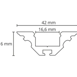 SG StripLine 1,8m LED skinne til hjørne, hvid