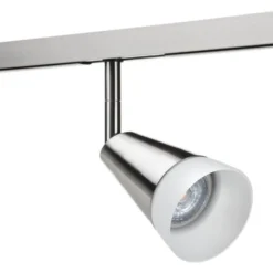SG Zip Glas 1F skinnespot, dimtowarm, børstet stål