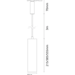SG Zip Tube Mini 1F skinnependel, 3000K, sort