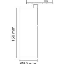 SG Zip Tube Mini 1F skinnespot, justerbar hvid, sort