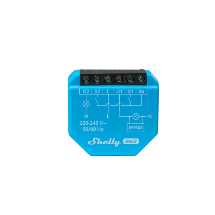Shelly Gen3 relæ, dobbelt, Wi-Fi