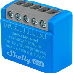 Shelly 1 Mini Gen4 relæ med Wi-Fi og potentialfrit kontaktsæt