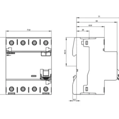 Siemens 5SV PFI relæ A, 4P, 63A