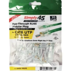 Simply45 RJ45 gennemkørsel stik CAT.6/6A uskærmet, grøn, 20-pak