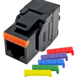 Simply45 RJ45 Keystone konnektor, CAT6A/6, uskærmet, sort