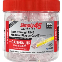 Simply45 RJ45 netværksstik, CAT6/6A, uskærmet, 100 stk.