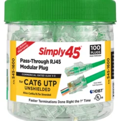 Simply45 RJ45 netværksstik, CAT6, uskærmet, 100 STK
