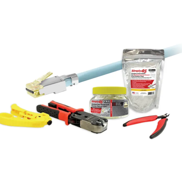 Simply45 RJ45 starter kit CAT6/7, alt til at komme i gang, skærmet