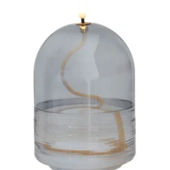 Sirius Dea olielampe, batteri, grå, 15 cm