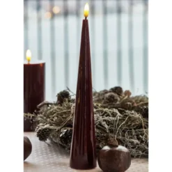 Sirius Sille kegle LED bloklys, batteri, bordeaux, H26 cm