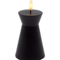 Sirius Sille Nordic Sculpture Kegle kunstig stearinlys, sort