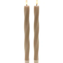 Sirius Sille Nordic Sculpture Twist kunstig stearinlys, brun
