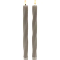 Sirius Sille Nordic Sculpture Twist kunstig stearinlys, grå