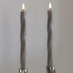 Sirius Sille Nordic Sculpture Twist kunstig stearinlys, grå