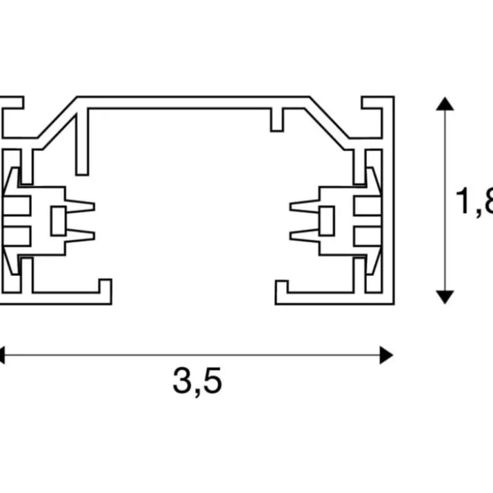 SLV 1-faset strømskinne 2 meter, sort