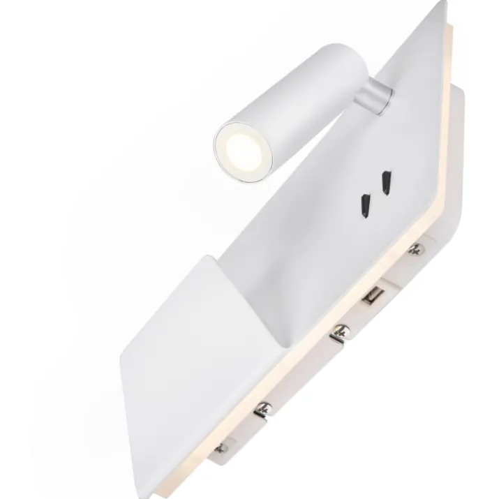 SLV Somnila USB væglampe, hvid, venstre