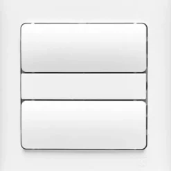 Smartkontakten Zigbee kontakt/lysdæmper til LK Fuga, tænd/sluk tangenter i blank med LK Soft 63 ramme & monteringsramme