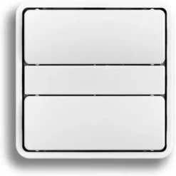 Smartkontakten Zigbee kontakt/lysdæmper til LK Fuga, tænd/sluk tangenter, blank med Baseline 50 ramme