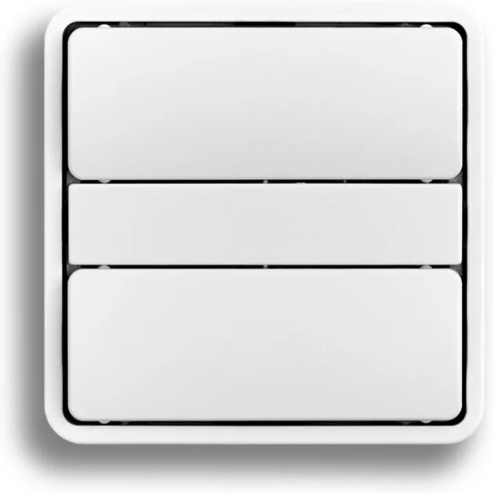 Smartkontakten Zigbee kontakt/lysdæmper til LK Fuga, tænd/sluk tangenter, blank med Baseline 50 ramme