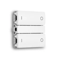 Smartkontakten Zigbee kontakt/lysdæmper til LK Fuga, tænd/sluk tangenter, hvid med Baseline 63 ramme