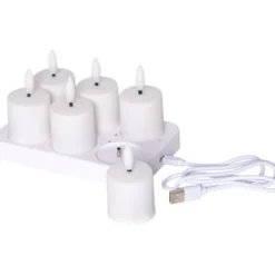 Star Trading Charge LED bloklys, 8,5 cm, 6-pak