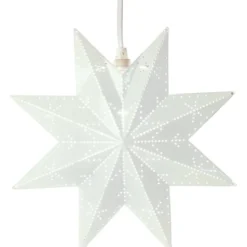 Star Trading Classic julestjerne med lys, 28 cm, hvid