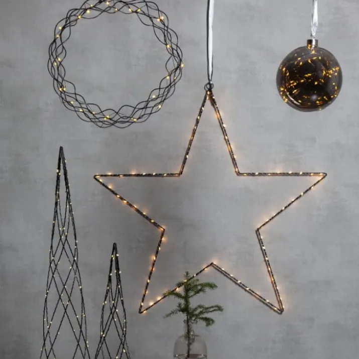 Star Trading Curly juledekoration, Ø30, sort